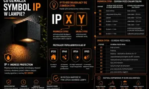 IP44 co oznacza? To klasa ochrony lampy przed ciałami stałymi (4) i wodą (4), idealna do łazienek i wilgotnych pomieszczeń.