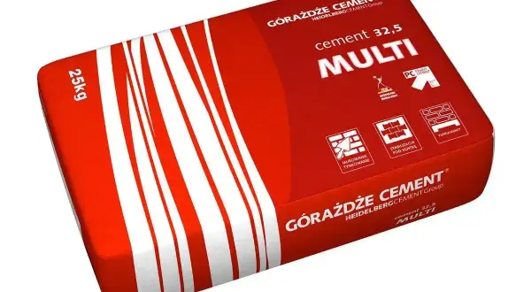 Czerwony worek cementu Górażdże MULTI 25kg. Zastanawiasz się, ile kosztuje worek cementu? Ten produkt jest idealny do murowania, tynkowania i fundamentów.