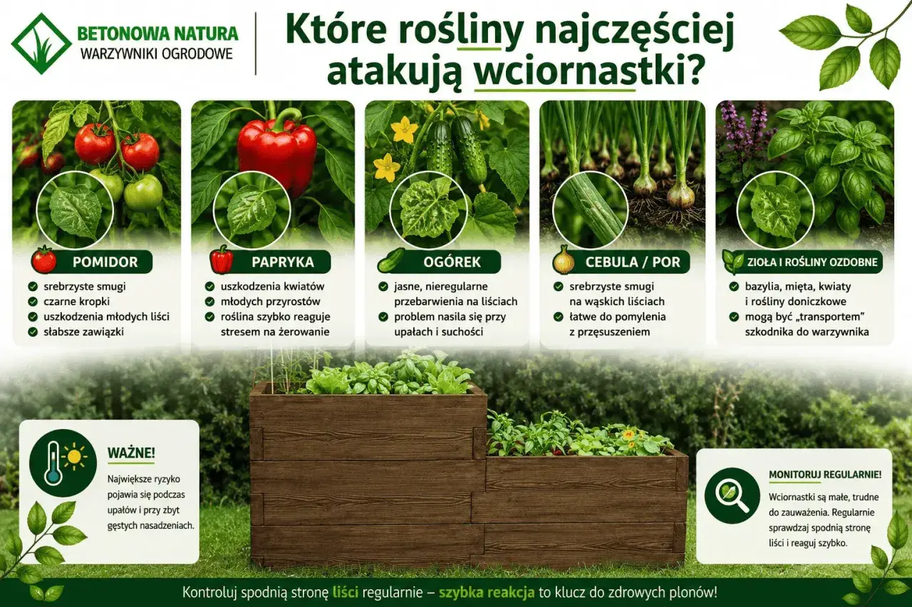 Wciornastki atakują pomidory, paprykę, ogórki, cebulę i zioła. Sprawdzaj liście, by zapobiec szkodnikom.